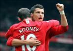 Ronaldo scored 2, Rooney and Tevez 1 each